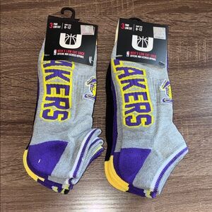 NWT NBA LA Lakers Gray and Purple Athletic Socks